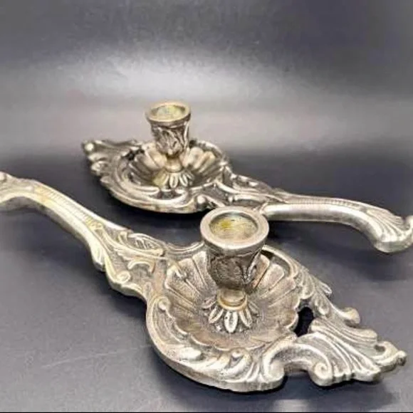 Elegant Silver Candle Holders - Picture 2 of 4